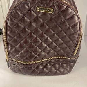 Aldo Quilted Brown Backpack